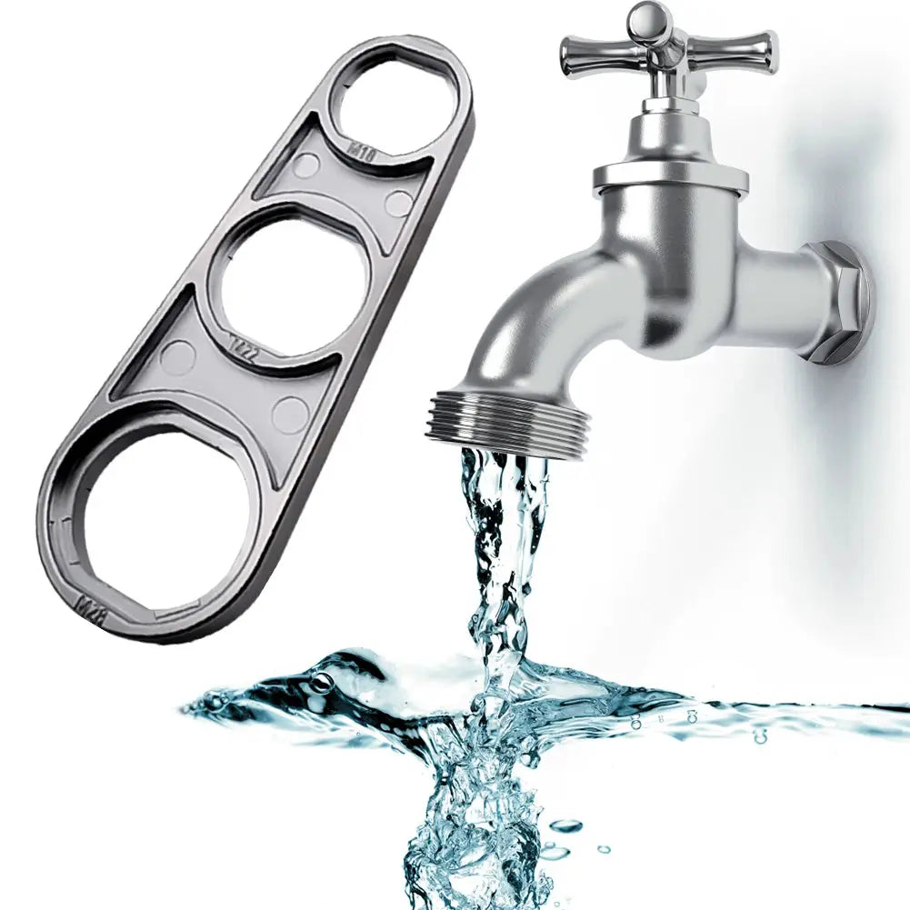 Simples Market 6-in-1 faucet wrench tool; metal universal spanner for aerator removal and faucet repair
