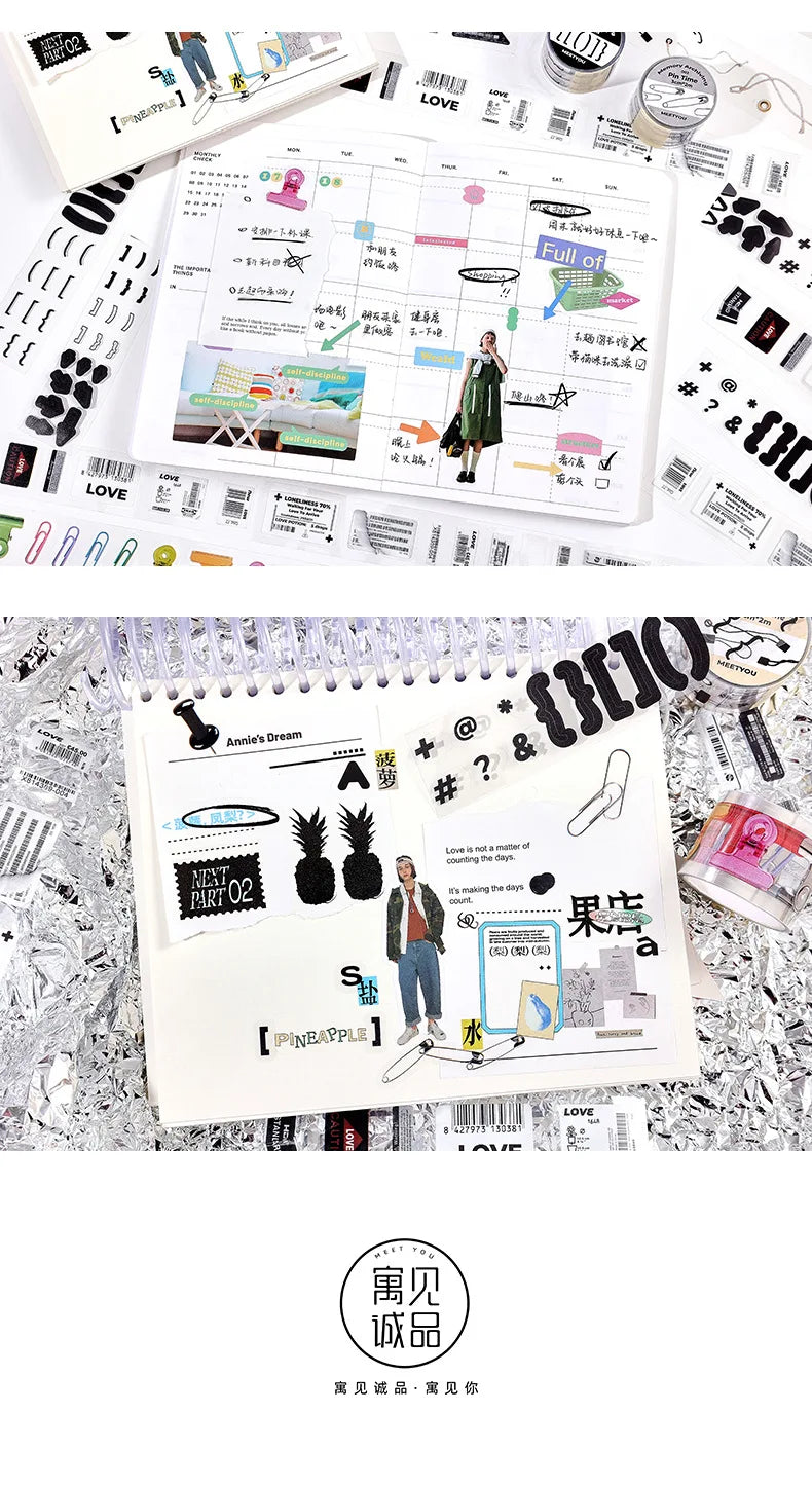 Decorative adhesive tapes set for memory journaling and scrapbooking by Simples Market, 1pc/1lot with assorted designs
