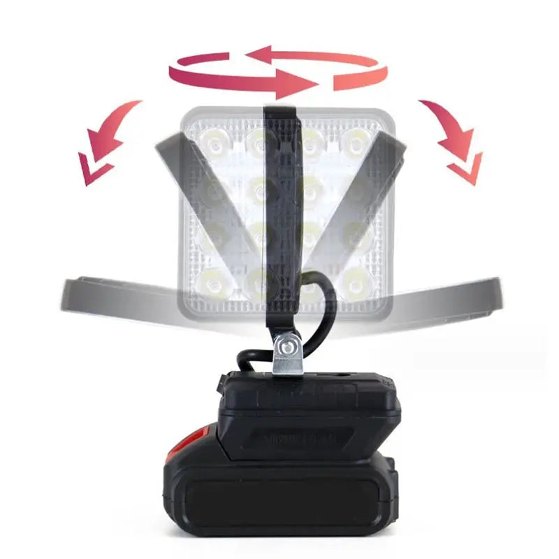 HOMEFISH Makita 18V LED work light, portable black flood lamp by Simples Market