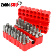 ZOMASOU 33 Piece Magnetic Security Screwdriver Bit Set 1 Quarter Inch Shank Includes Torx Hex Spanner Tri Wing Bits