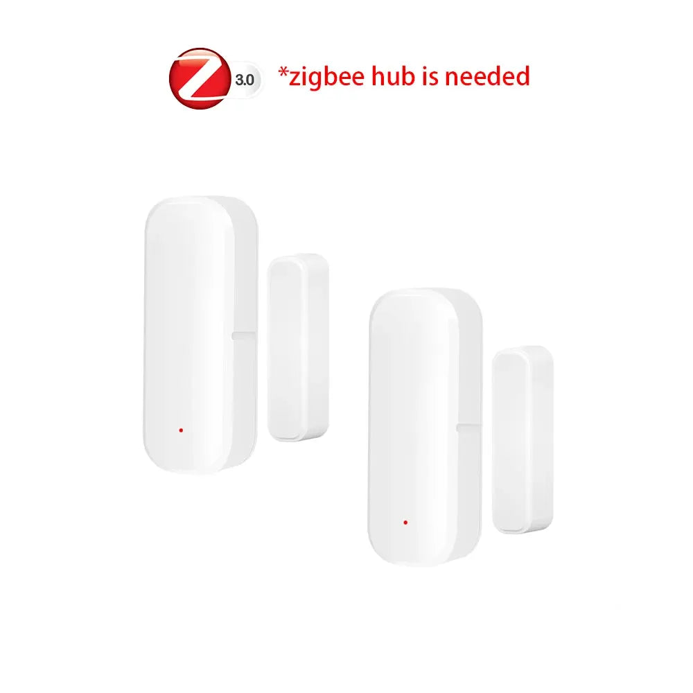 Simples Market Zigbee door/window contact sensor set, white dual‑piece detectors, 2-pack