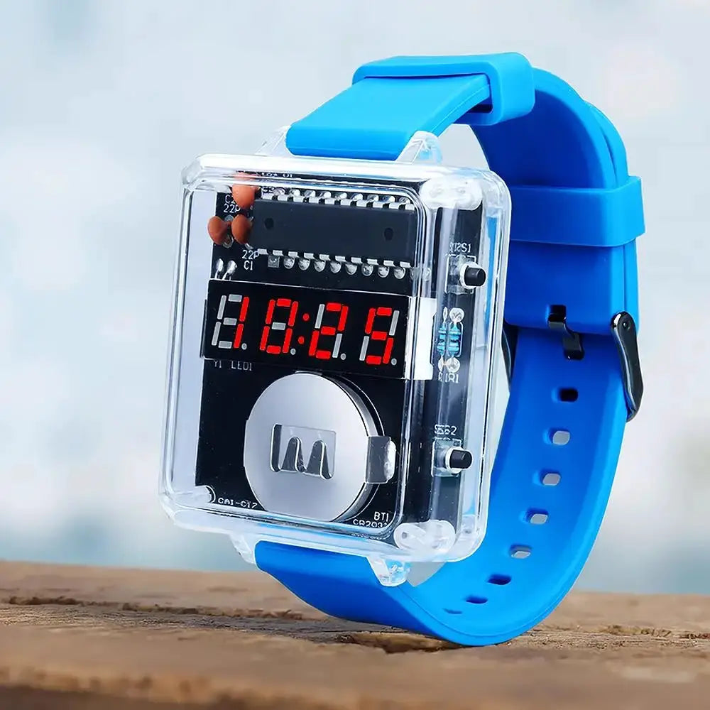 CircuitForge LED DIY Electronic Watch Kit Digital Tube Clock For Soldering Enthusiasts Wearable Timepiece
