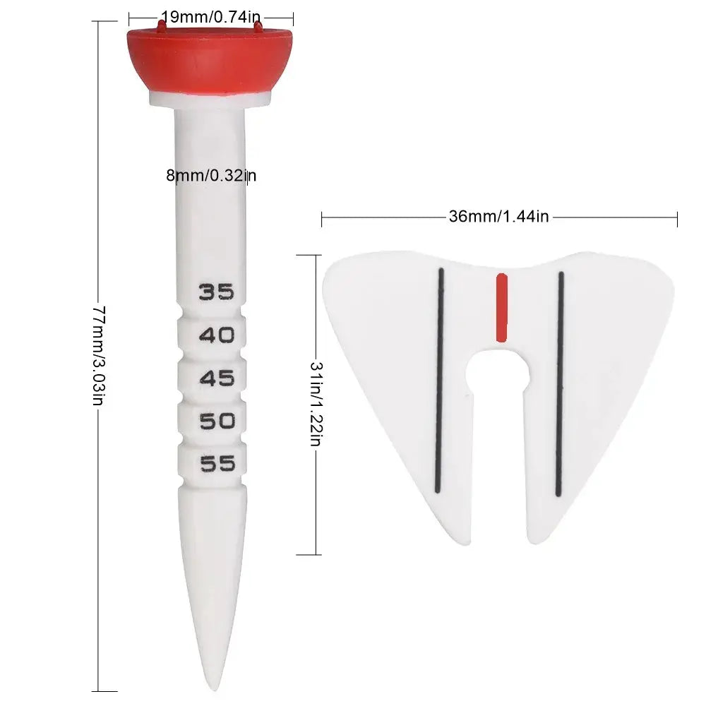4 Pieces Adjustable Height 33 to 55mm Rubber Golf Tee Training Accessories for Practice and Swing Drills