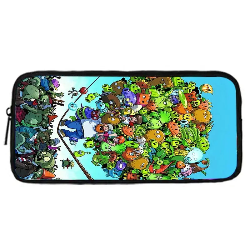 Plants vs Zombies school backpack set with lunch bags and pencil bags, colorful cartoon design