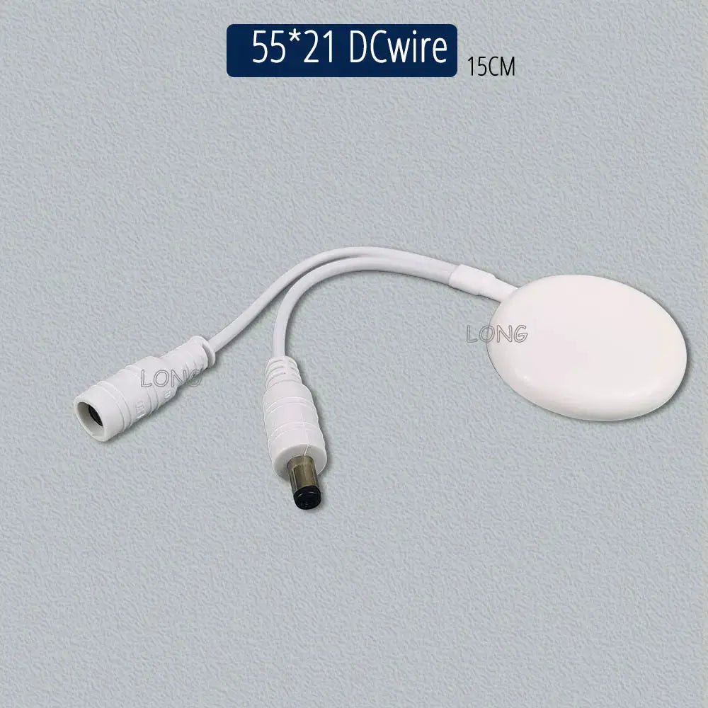 Touch dimming switch round white sensor with DC power cables for cabinet LED lighting