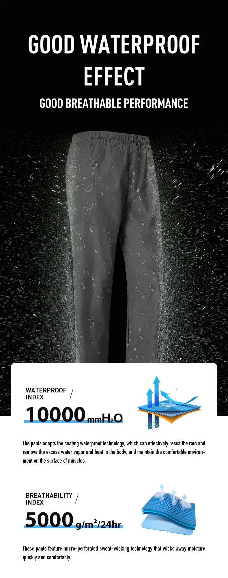 LNGXO waterproof hiking pants, unisex gray quick-dry outdoor trousers by Simples Market