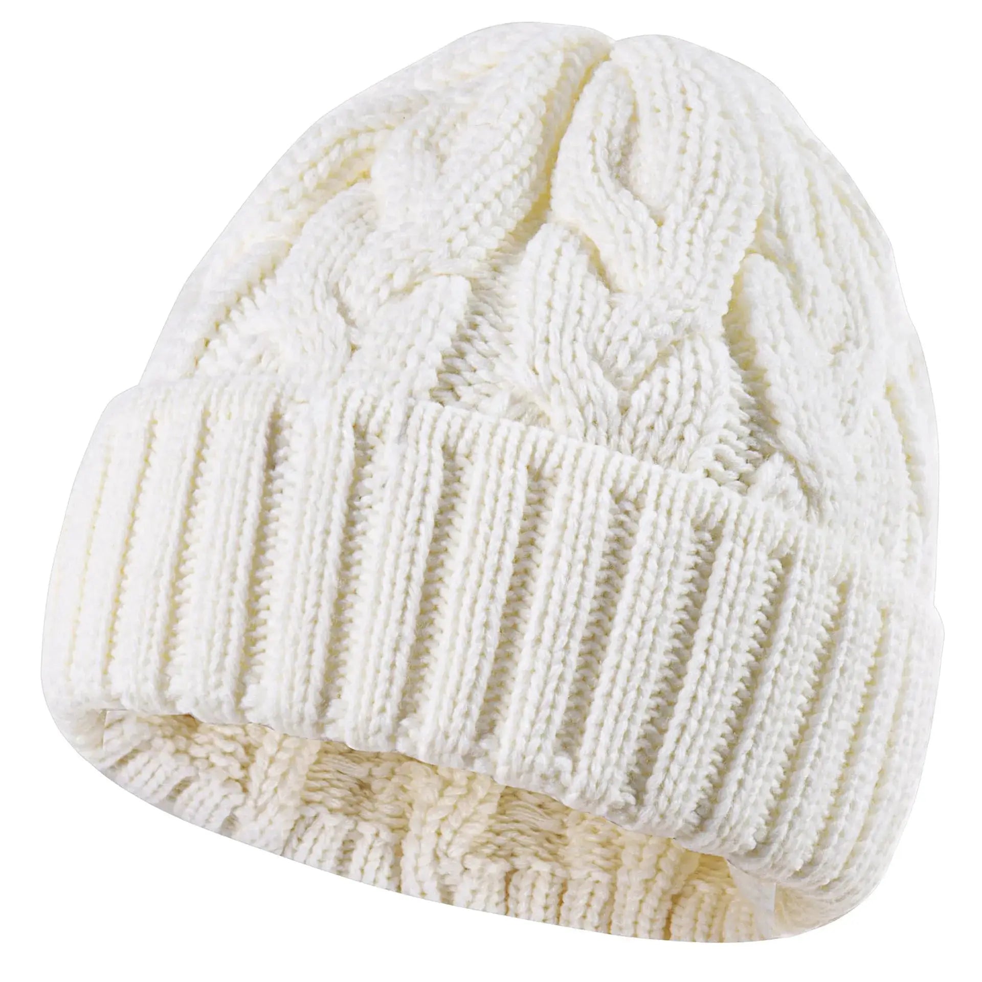 EverWarm Handmade Knitted Beanie For Women Cozy Chunky Thick Stretchy Acrylic Wool Winter Hat
