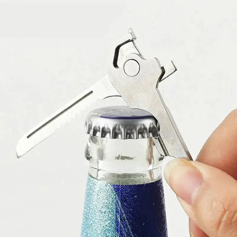 6-in-1 folding tool keychain with bottle opener and screwdriver, Simples Market, silver metal
