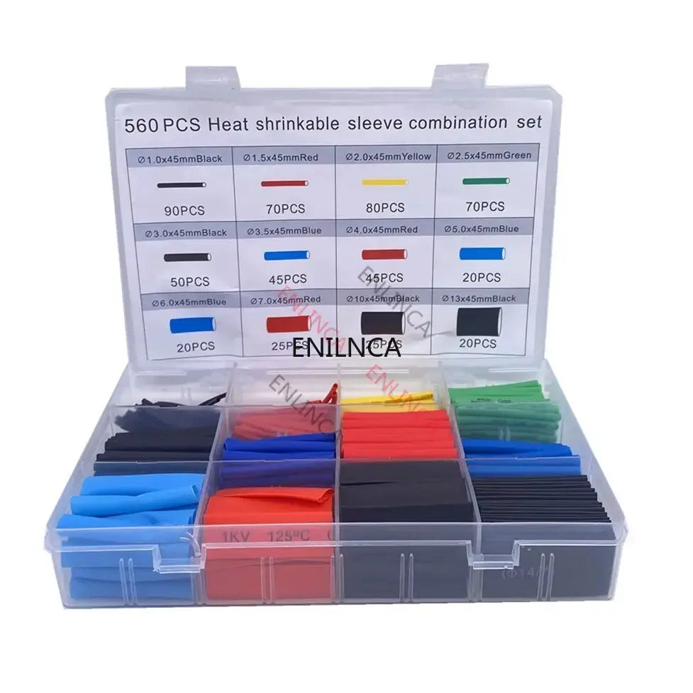 Heat Shrink Tubing Kit 127 To 750 Pcs Polyolefin Thermoresistant Insulation Sleeving For Electrical Wires And Cables