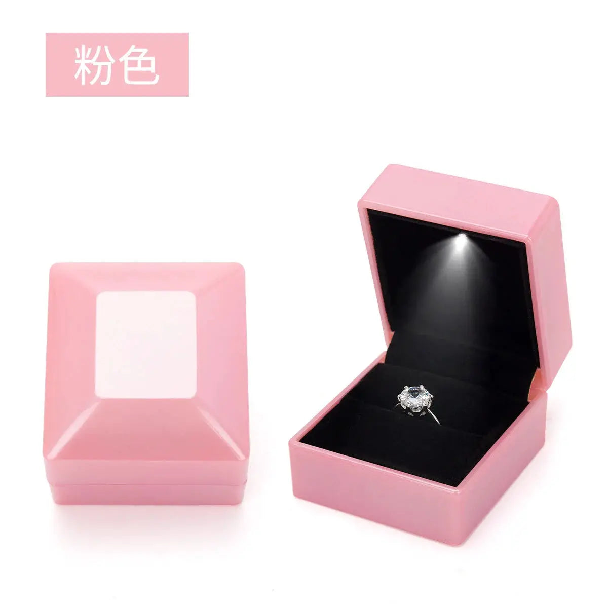 Creative Led Lighting Jewelry Set Ring Pendant Necklace And Bracelet With Light Up Jewelry Box Packaging