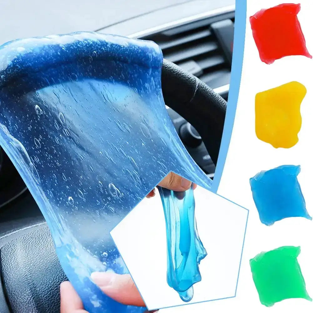 Blue car interior cleaning gel dust remover for dashboard and crevices