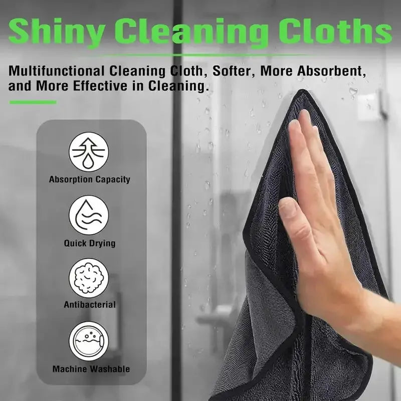 3pc ultra-absorbent dark gray microfiber cleaning cloths by Simples Market