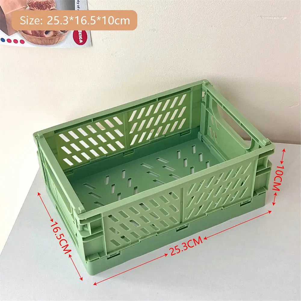 Collapsible Plastic Folding Storage Box Basket Desk Organizer For Home School Office Cosmetic And Accessories