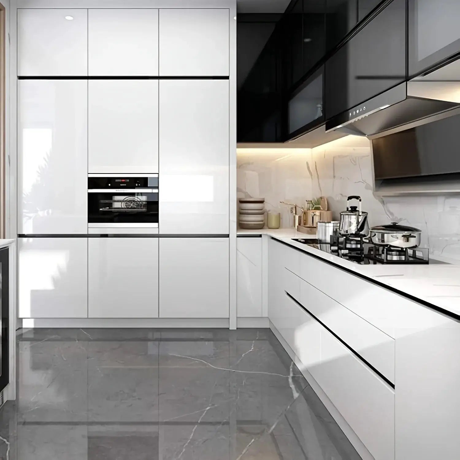 Plain Gloss Paste Wall Stickers PVC Pearl Film Waterproof Self Adhesive Wallpaper For Walls Wardrobe Kitchen Renovation