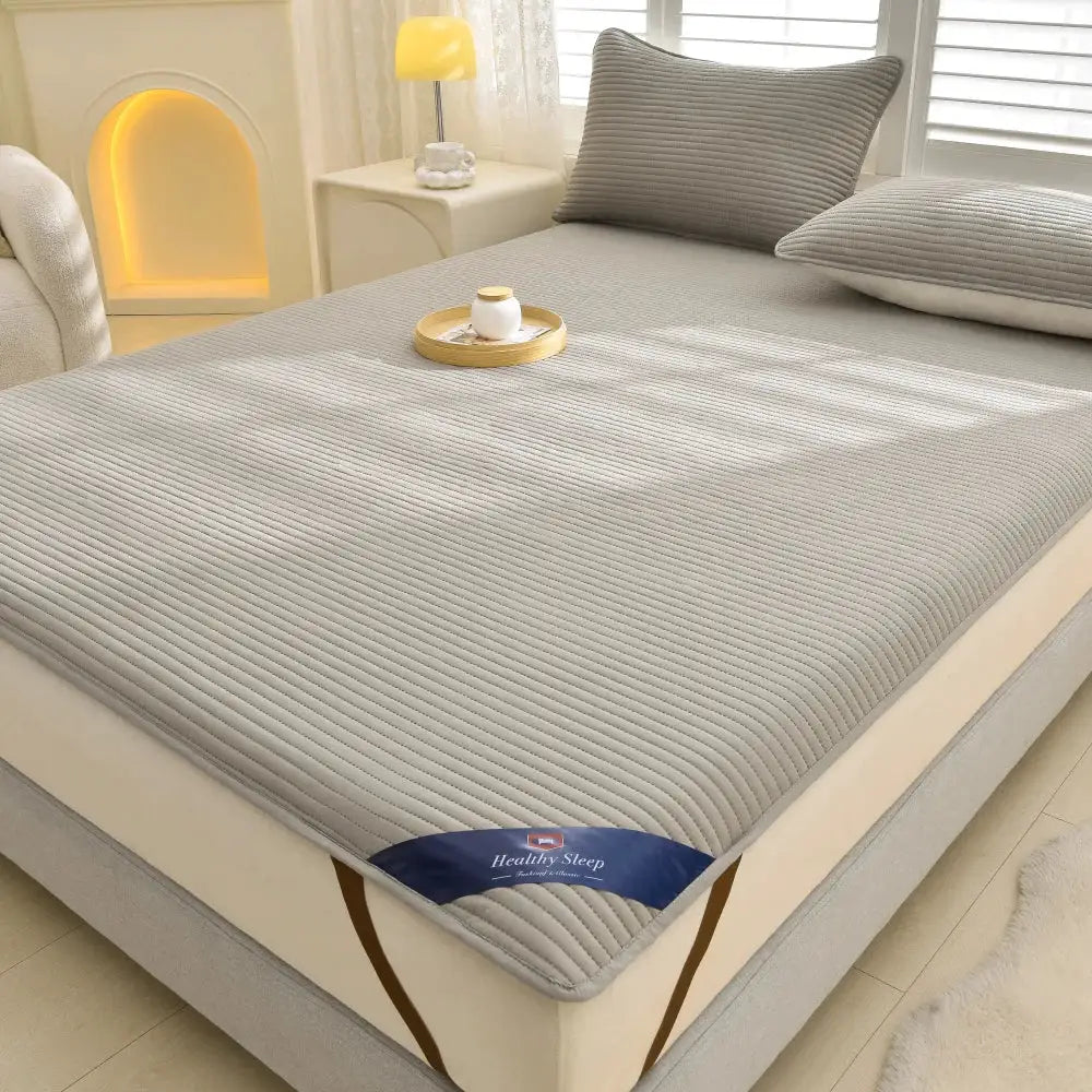 1pc striped waterproof mattress protector, Simples Market, soft and breathable cover for single/double beds.