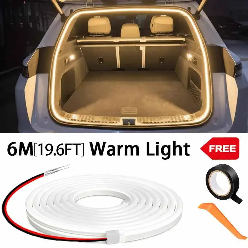 Car LED Trunk Lighting Strip With High Brightness Wiring Free Installation Automatic Sensing Tailgate Ambient Light
