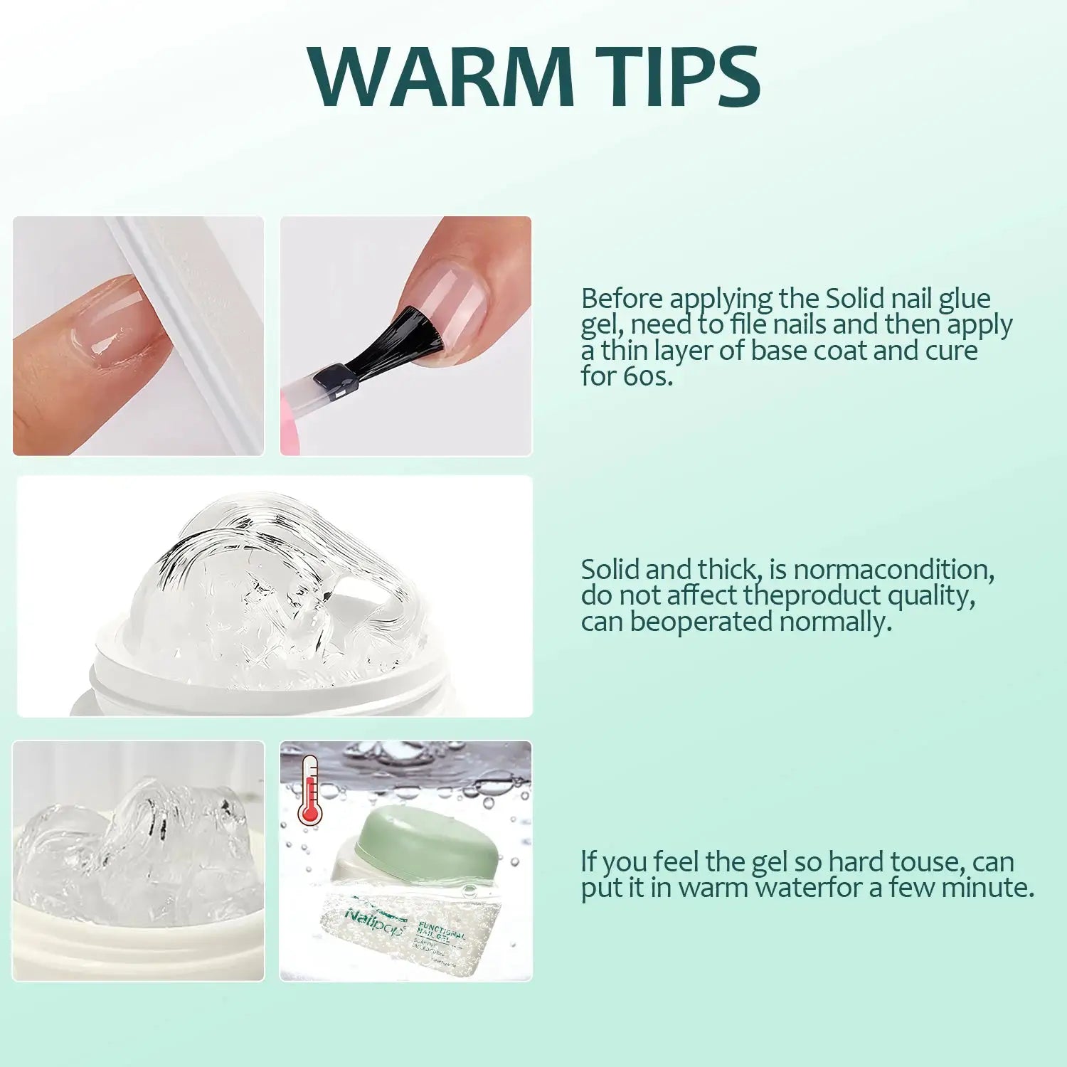 Nailpop Solid Nail Gel Glue For Press On Nails Strong Clear UV Gel Adhesive For Long Lasting Bond