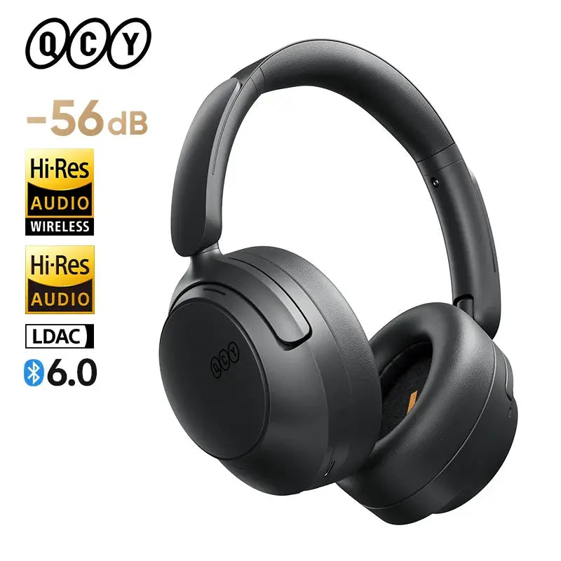 QCY H3S over-ear headphones, -56dB adaptive ANC, Hi-Res LDAC, Bluetooth 6.0, dual drivers.