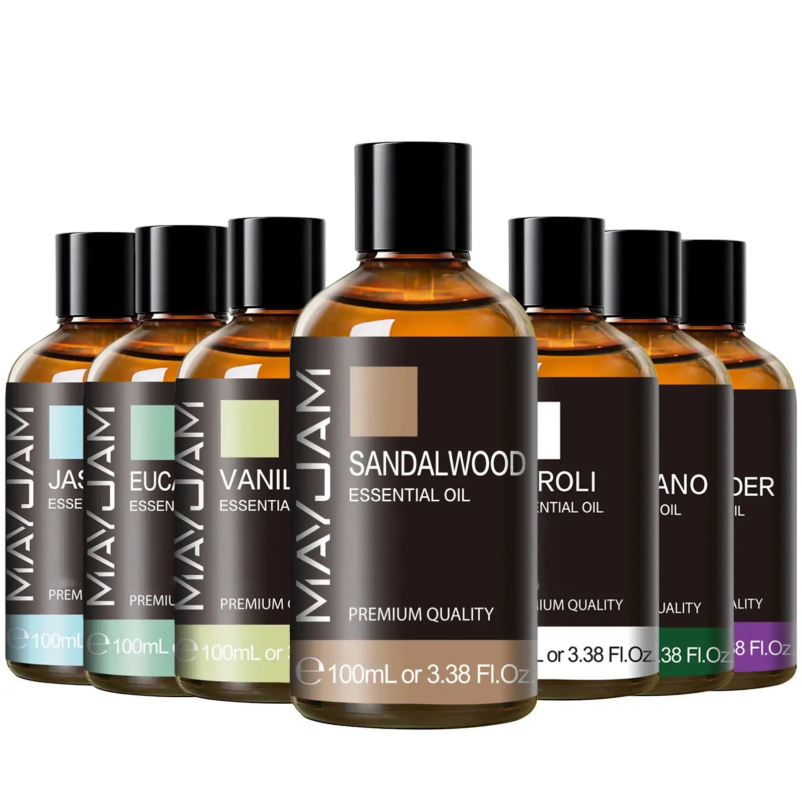 MAYJAM 100ML Essential Oil With Dropper Sandalwood Lavender Eucalyptus Vanilla Aroma Oil For Humidifier Candle Burner