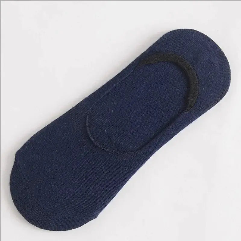 5 Pairs Men Boat Cotton Socks Breathable Invisible Ankle Socks With Non Slip Silicone For Summer And Autumn
