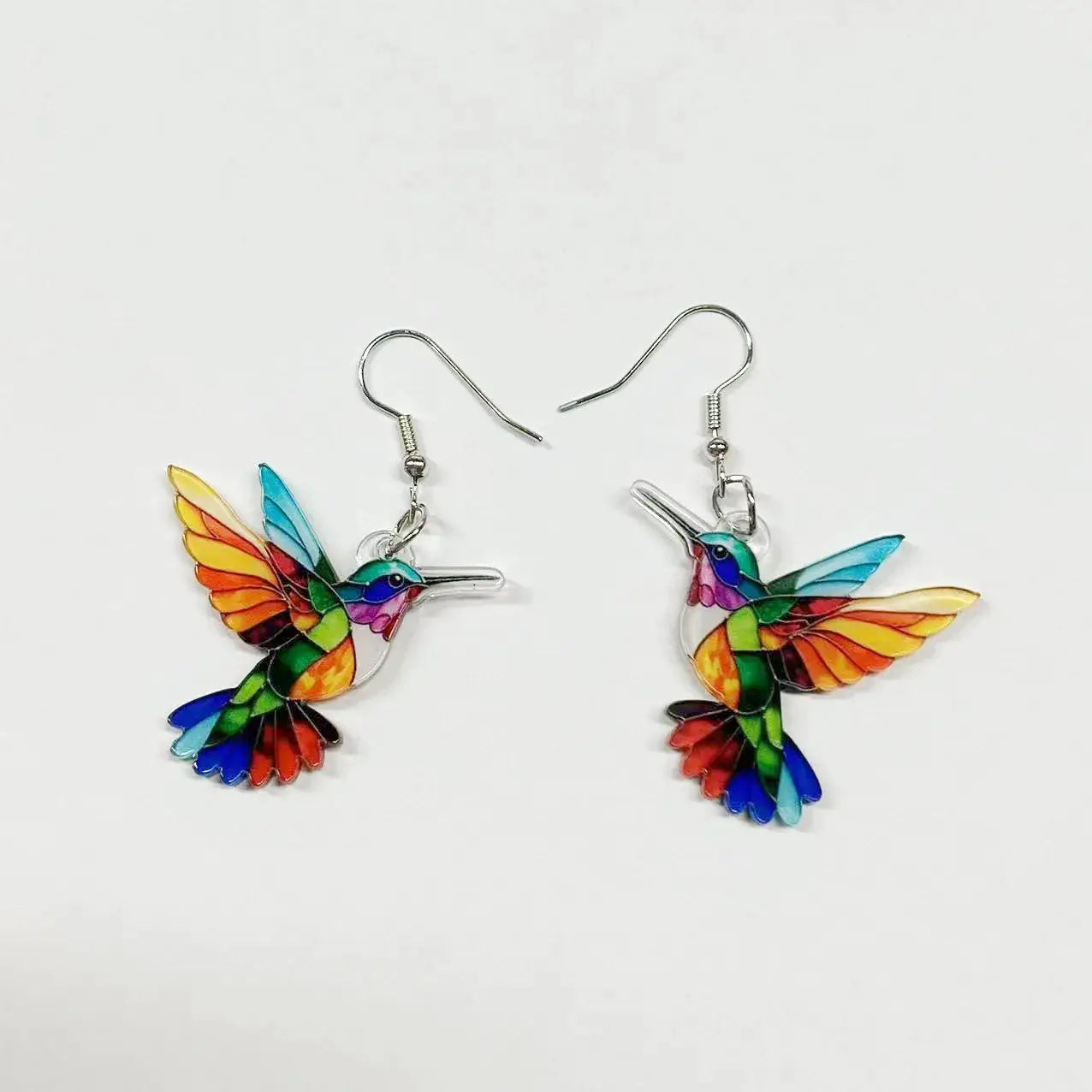 Cross Border Spring Festival Colorful Bird Acrylic Earrings Europe America 2024 Hot Selling Fashion Retro Jewelry