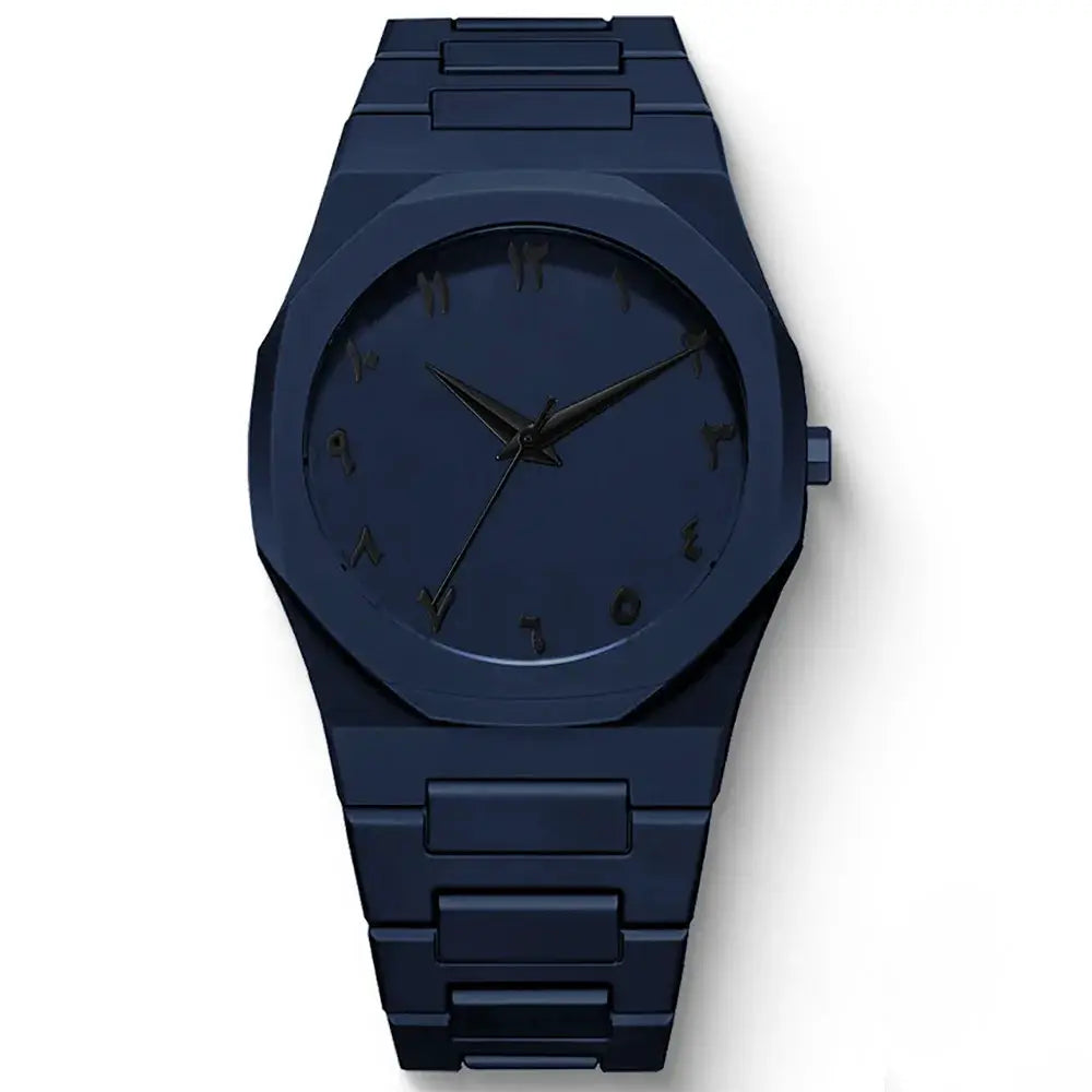 Mens Quartz Watch With Arabic Numerals Silicone Drip Oil Strap For Everyday Wear