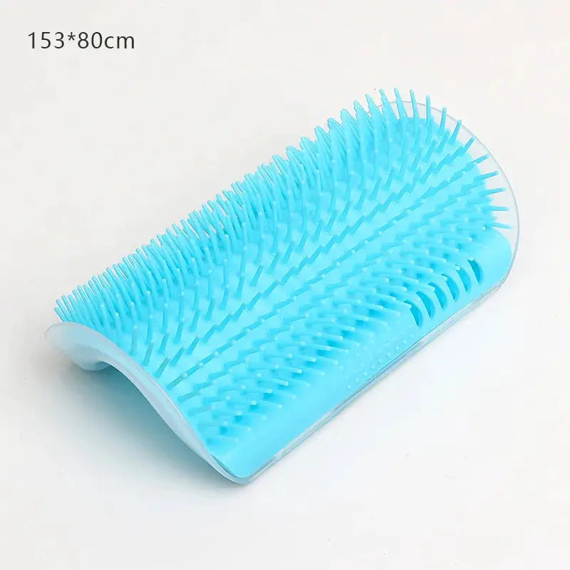 Cat massage tool blue silicone wall-corner self-cleaning brush for pet hair removal by Simples Market