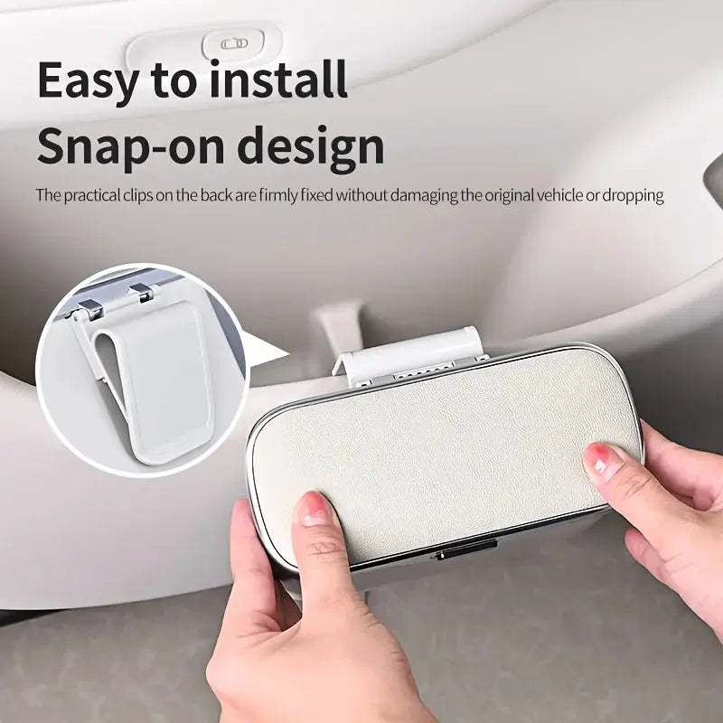 Simples Market car trash can with lid, hanging grey storage bin for auto interior