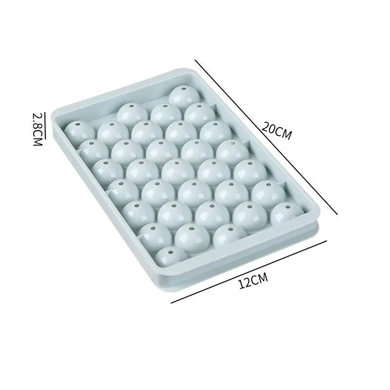 3D Round Ice Cube Tray With Lid Diamond Style Plastic Ice Mold Spherical Ice Ball Maker For Kitchen Bar