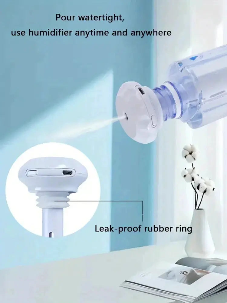 Super Quiet Portable Mist Humidifier Adjustable Length for Office Bedroom Car Travel No Water Bottle Needed Enhances Air