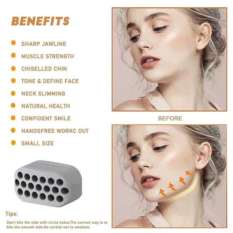 Silicone Jaw Exerciser Facial Toner For Jawline Fitness And Neck Toning Tool Double Chin Reducer