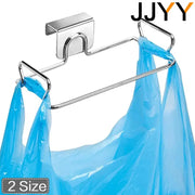 JJYY Kitchen Trash Rack Holder For Cabinet Doors And Closets Stainless Steel Garbage Bag Organizer