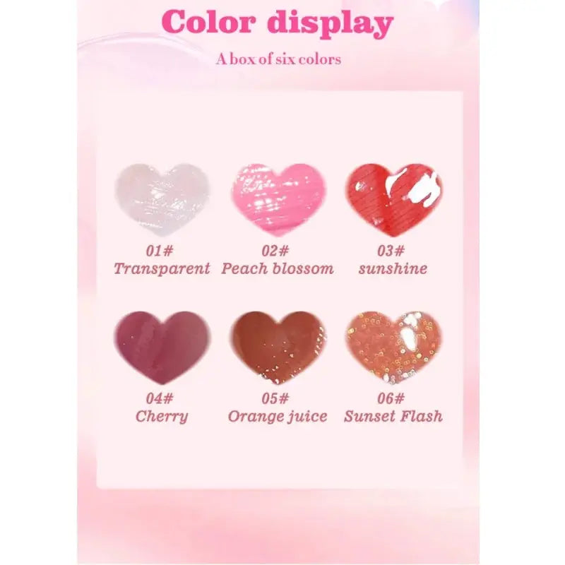 LustreGlow Glass Mirror Lip Gloss Set 6 Piece Hydrating Lip Gloss With Sheer Tint And Glossy Shine