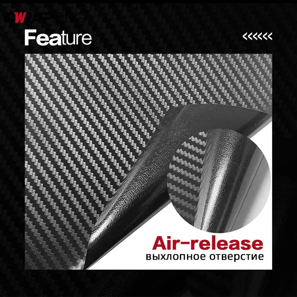 2D-9D Carbon Fiber Wrap by Simples Market; glossy matte black car vinyl with air-release adhesive
