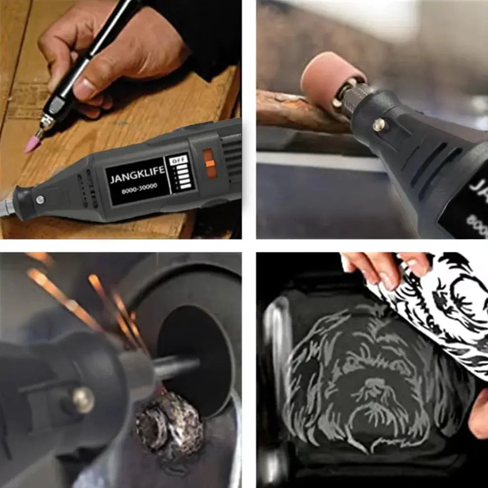 JANGKLIFE 110 220V High Power Multi Function Electric Grinder Polishing Drilling Cutting Engraving 211 Accessory Set