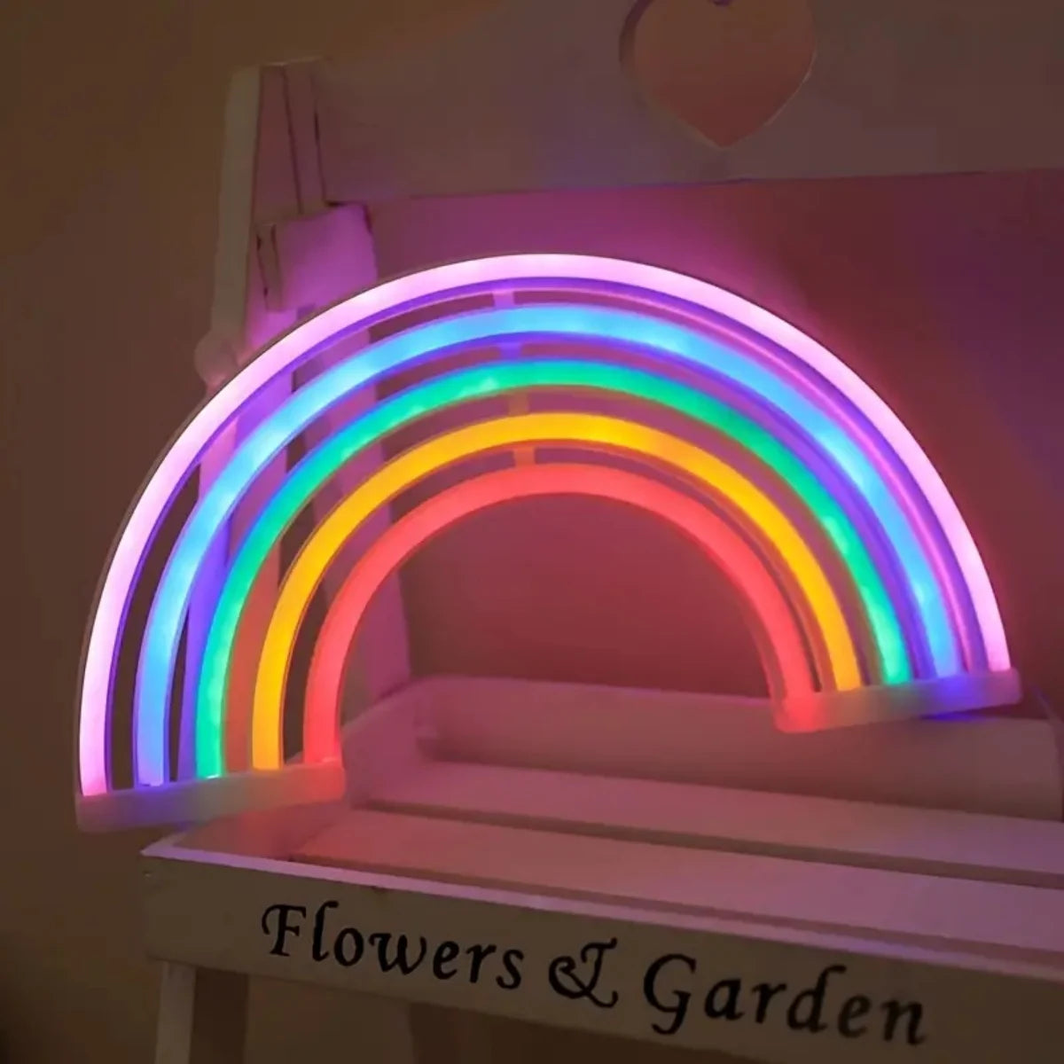 Simples Market rainbow neon light, 30cm arc LED desk lamp with vibrant multicolor arcs for home decor