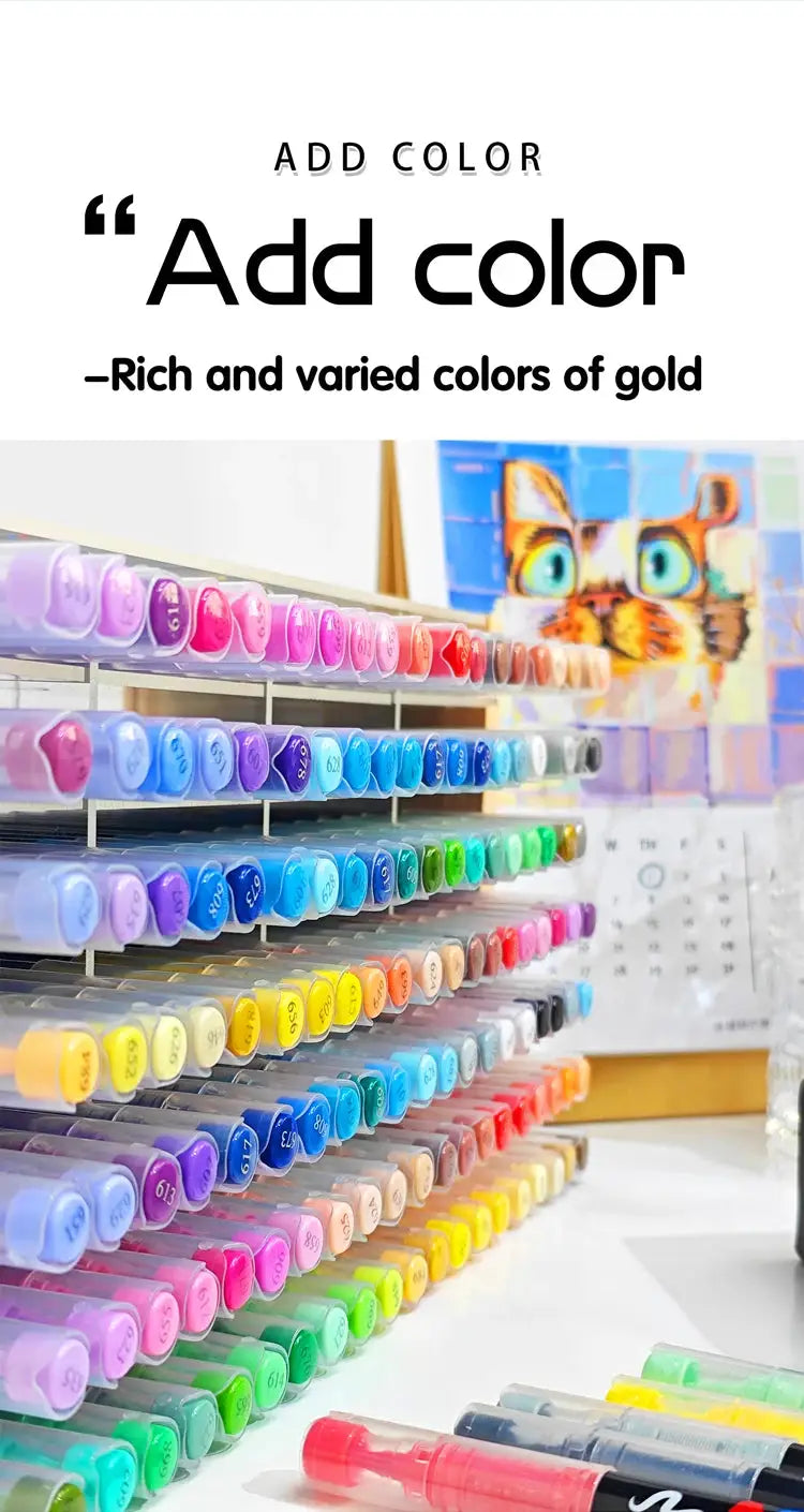 12-120 color waterproof acrylic marker pens with soft brush nib by Simples Market, displayed on a colorful rack