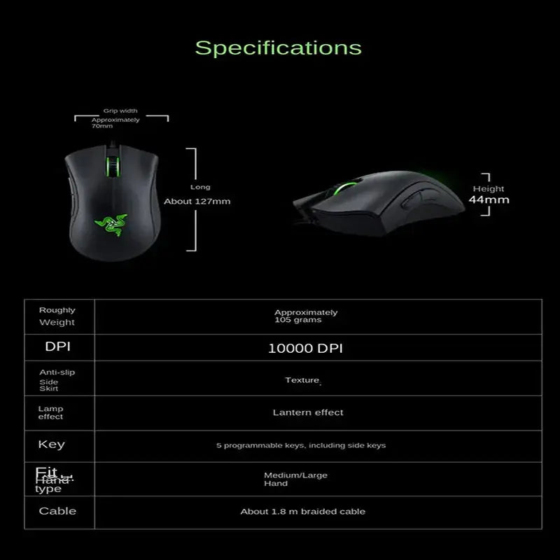 Razer Viper Standard Edition 6400 DPI Wired Gaming Mouse For Right Handed Gamers