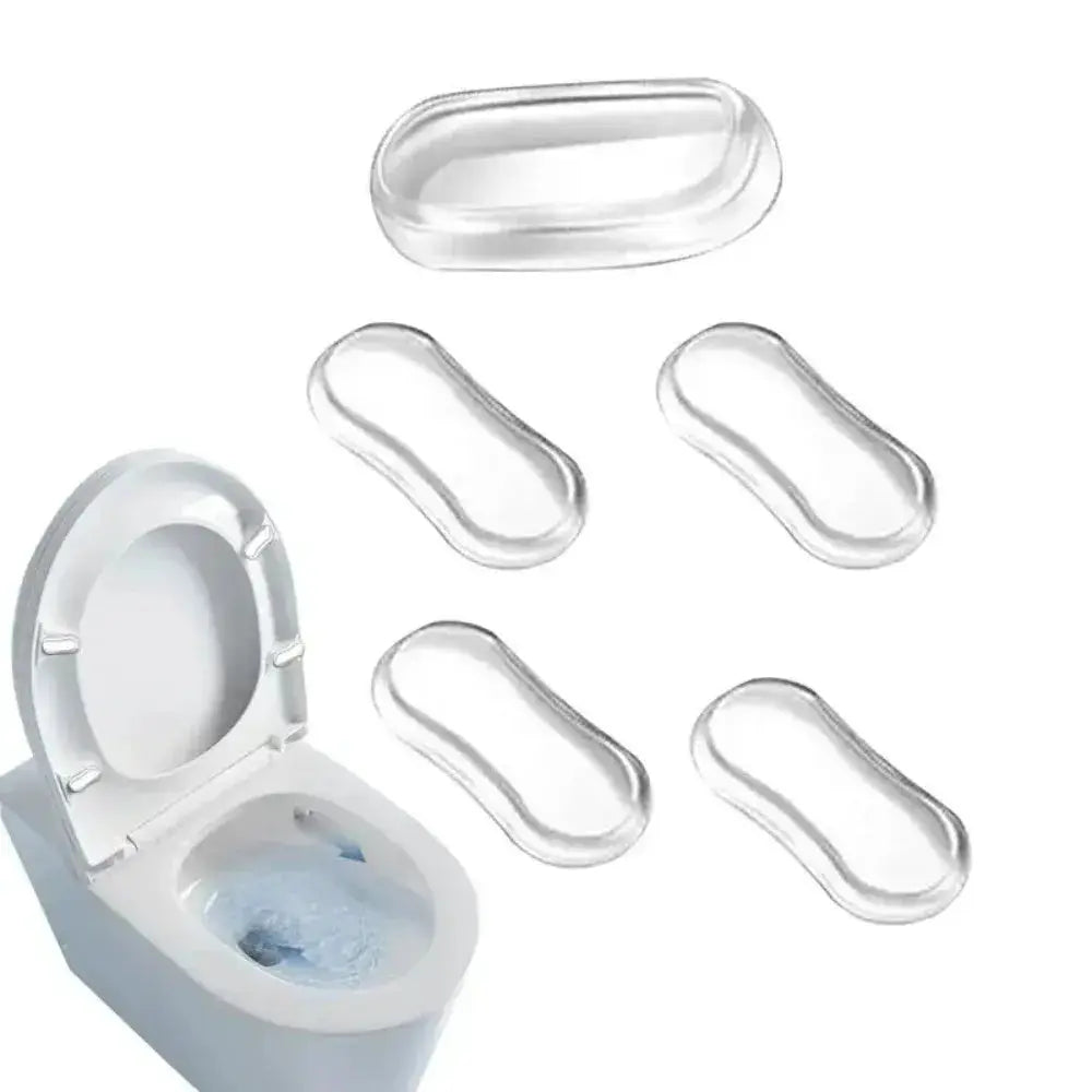 5-pack clear silicone toilet seat bumpers with strong adhesive pads