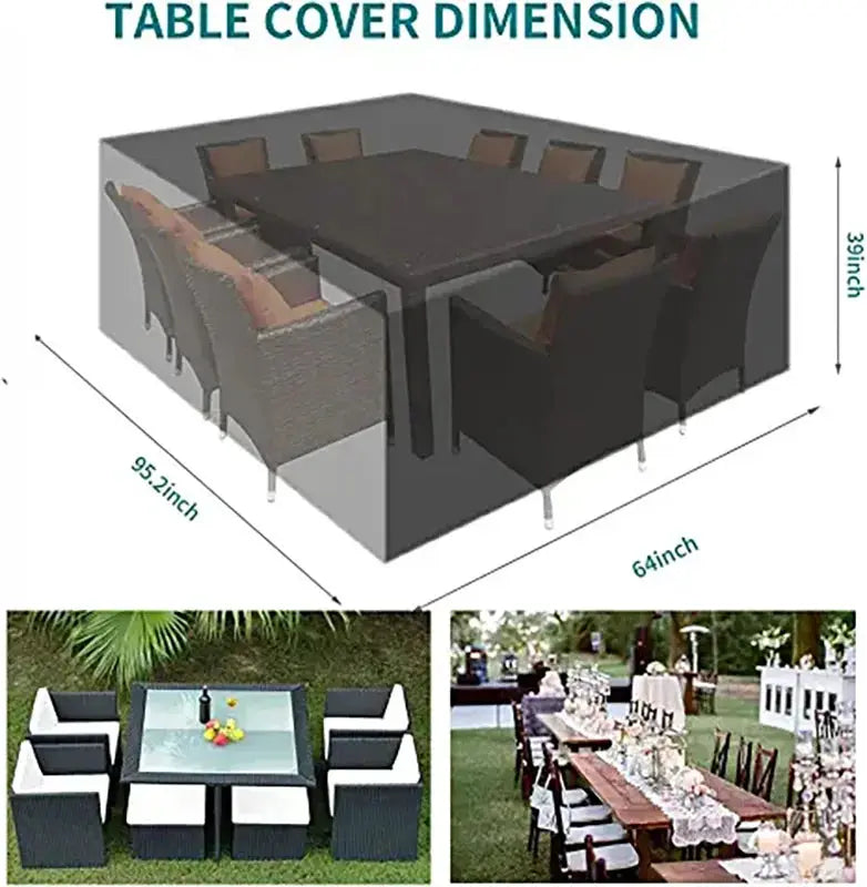 Simples Market dark gray terrace patio furniture cover, waterproof 210D, for outdoor sofa set.