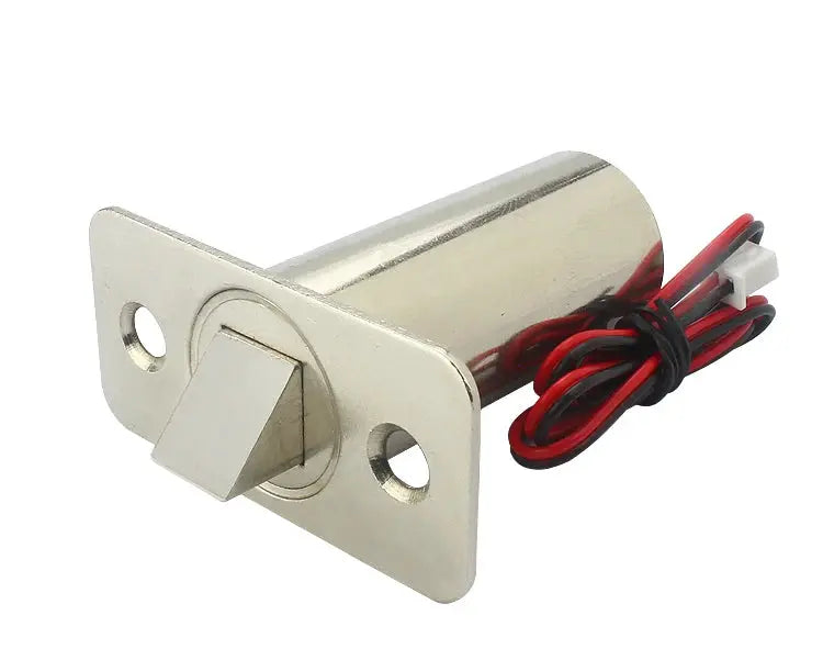 Simples Market electric bolt lock for wooden doors; stainless steel body, DC12V/24V, concealed mount with wiring