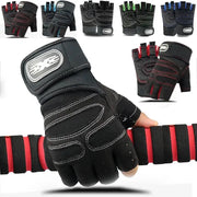 Unisex Half Finger Sports Gloves With Wrist Guard For Cycling Gym Weightlifting Hiking Boxing