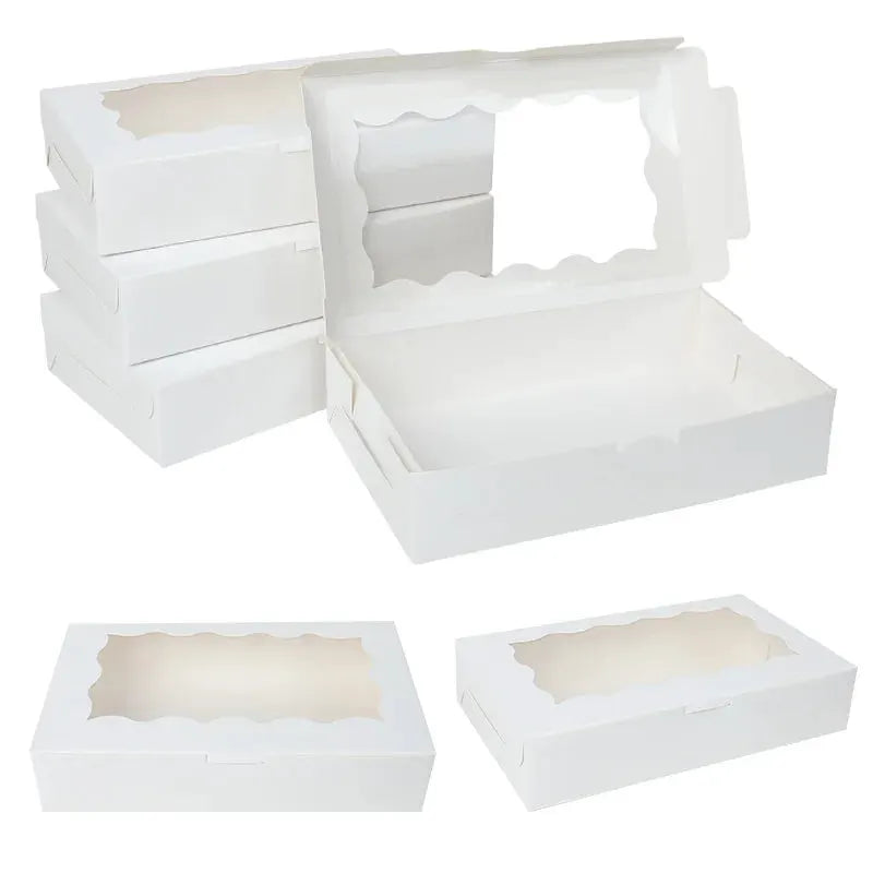 Gift boxes with window, white, 5-20-piece set for cookies, chocolates, and gifts