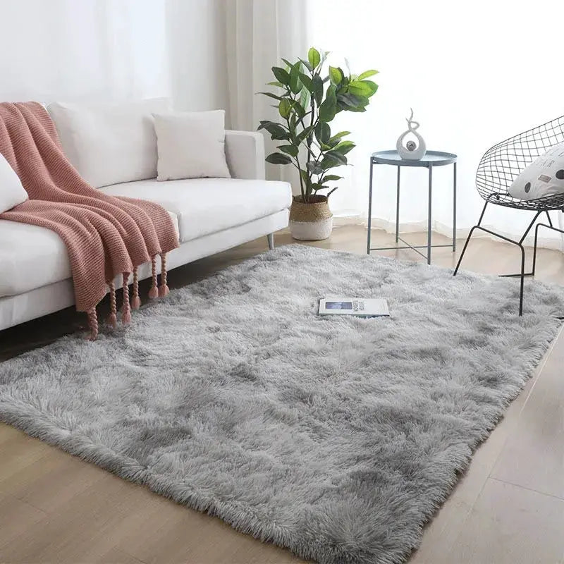 Kids plush shag rug by Simples Market, light gray large living room carpet for kids' rooms