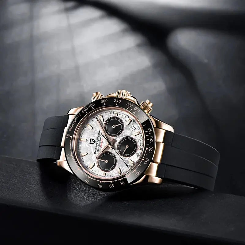 PAGANI DESIGN 40mm New V2 Mens Quartz Watch With Sapphire Crystal Retro Chronograph Stainless Steel Waterproof Wristwatch