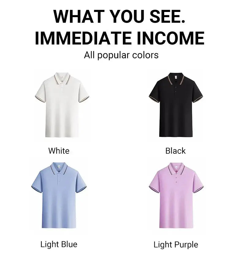 Women Summer Solid Color Stripe Polo Shirt Short Sleeve Streetwear