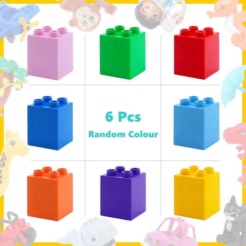 6 Piece Big Building Block Accessories Compatible With Enlighten Large Bricks Foundation Blocks Educational Toy