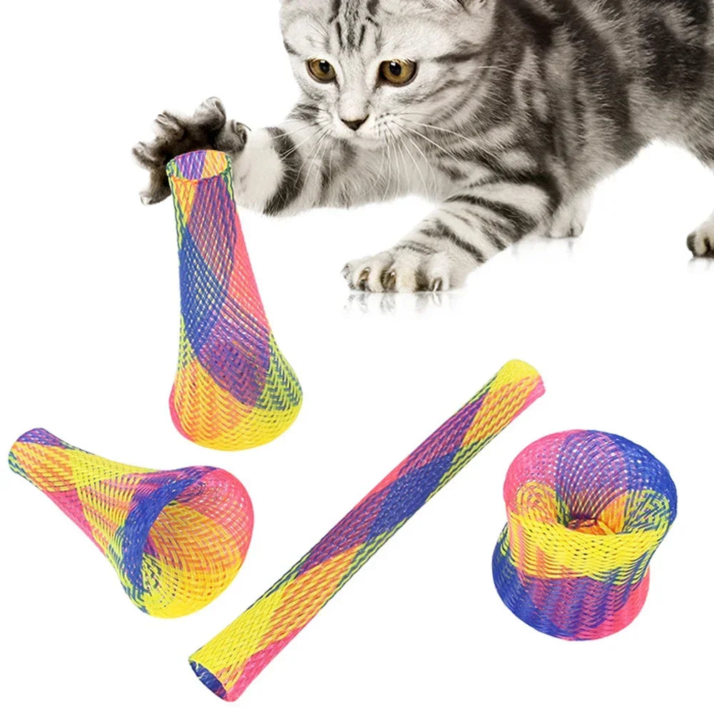 Colorful Cat Spring Toys For Paw Grinding And Biting Indoor Fun