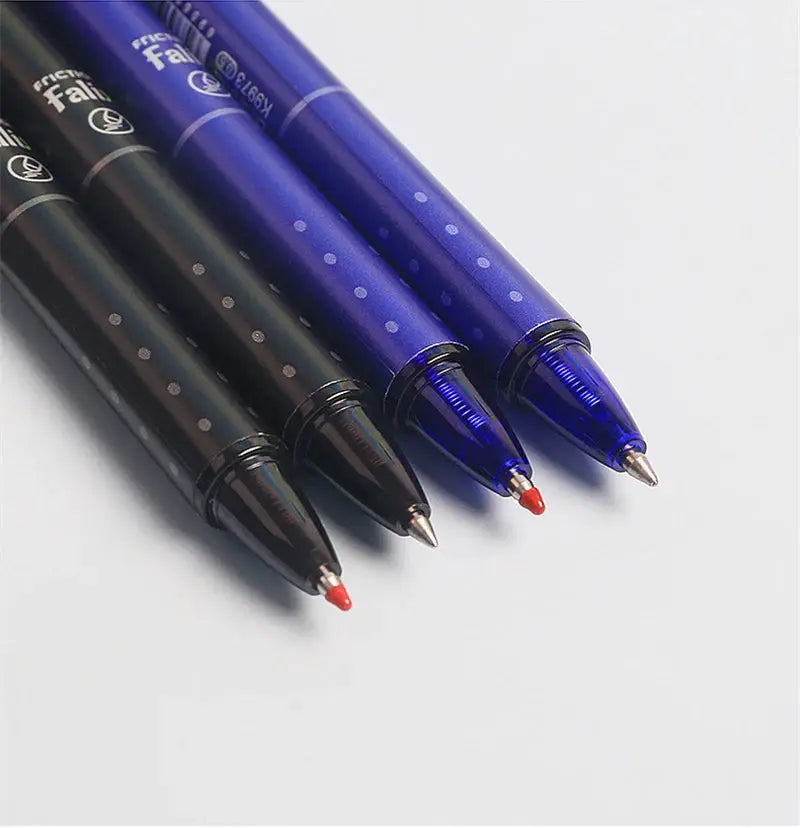 Simples Market 0.5mm retractable erasable gel pen set in black and blue (5 pens) with built-in erasers and refills