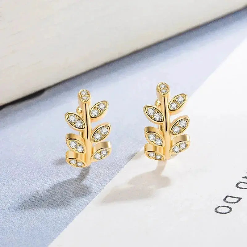 Cute Metal Leaf Earcuff Clip On Earring For Women And Girls No Piercing Cartilage Earring
